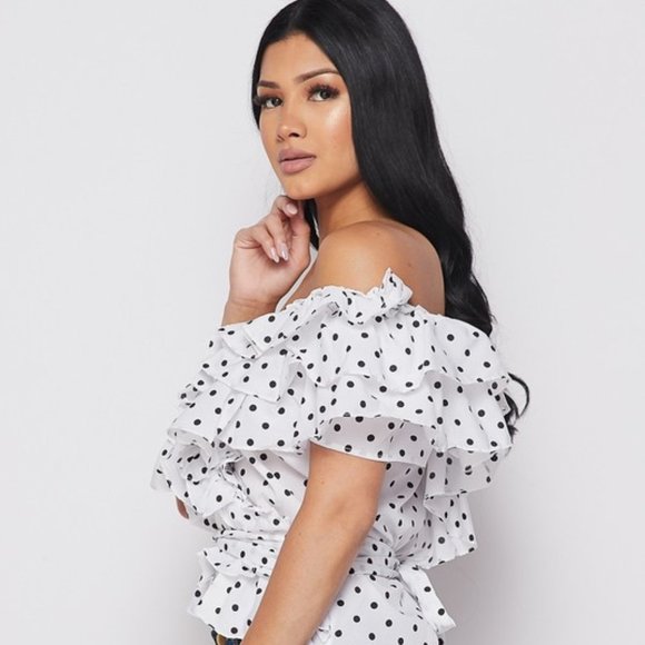 Polka Dot Ruffle Top - Picture 3 of 3